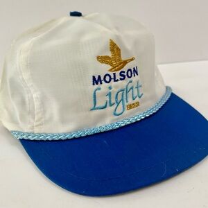Vintage Molson Light Beer Snapback Hat Brew Masters Tag 80s 90s